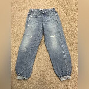 Rag & Bone Miramar Joggers Cotton Terry Pull On Jeans Printed on Denim Size S